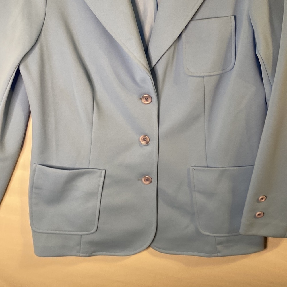 Vintage 1970s Sears Baby Blue Blazer Suit Jacket - Picture 4 of 7